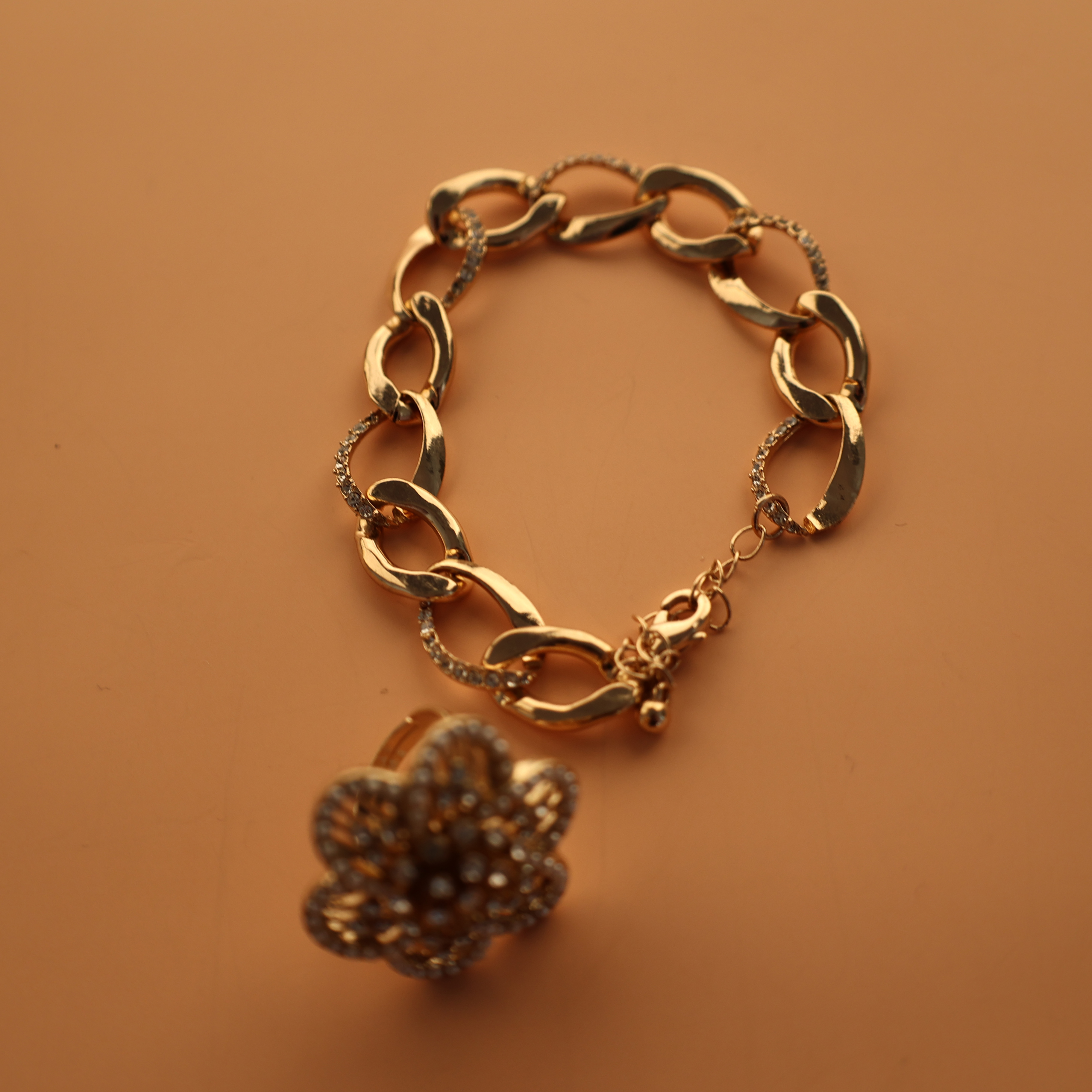 珠宝镀金银或黄铜精美腰带手链